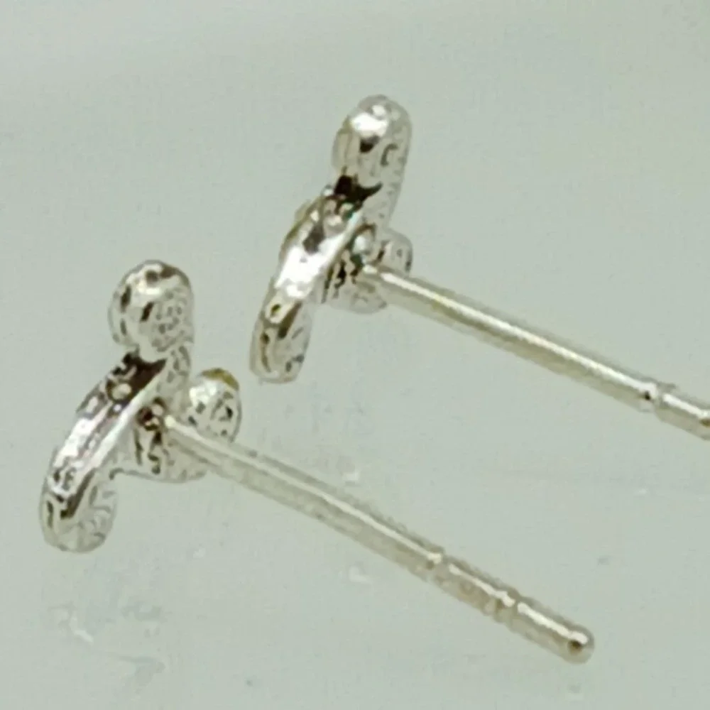 Sterling Silver 925 Celtic Triskelion Stud Earrings Crystal Triple‎ Spiral
